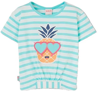 Boboli 333133 T-shirt Met Korte Mouwen Blauw 24 Months Meisje