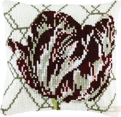 Pako borduurpakket kruisteek kussen - tulp - geprint stramien - 003.290 - DIY kit