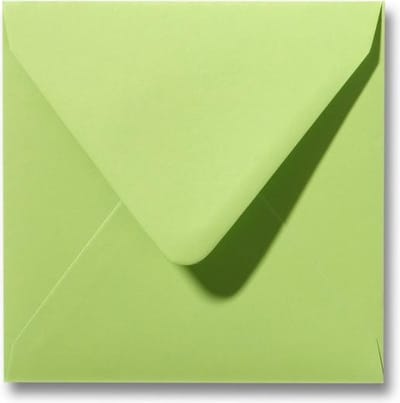 Envelop 14 x 14 cm Lindegroen 100 stuks