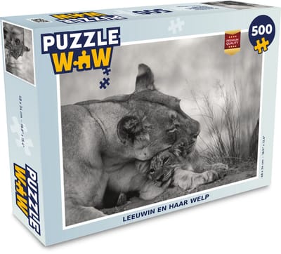 Puzzel Leeuwin - Welp - Zwart - Legpuzzel - Puzzel 500 stukjes