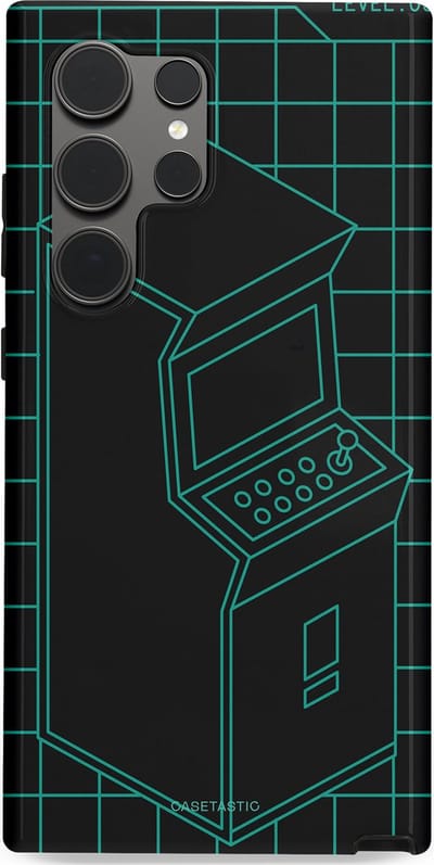 Casetastic Hoesje Geschikt voor Samsung S24 Ultra - Stijlvolle Beschermende Duo-layer Case - Retro joystick