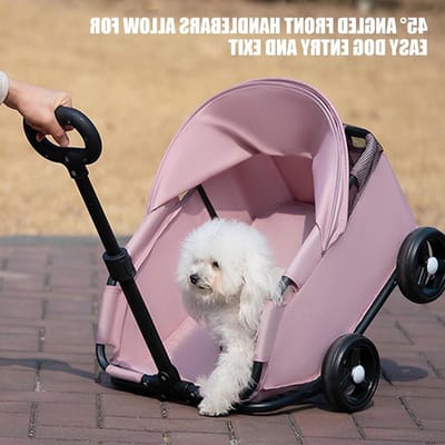 Hondenwagen Opvouwbaar - Dierenbuggy Reizen - Buiten Wandelen - Ventilatie Gaas - Tot 7 kg - Zwart