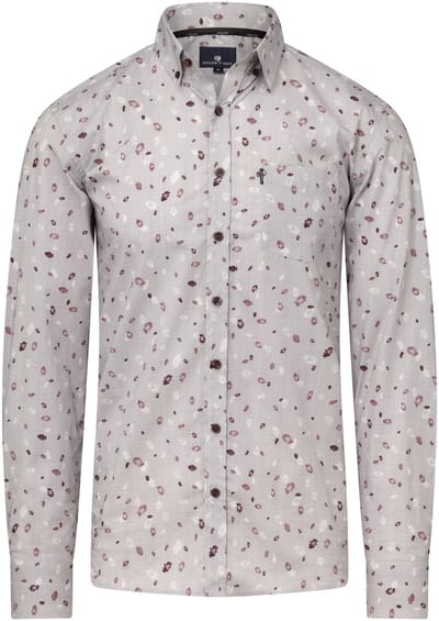 State Of Art Overhemd Print Grijs - Maat L - Heren - Overhemden Casual