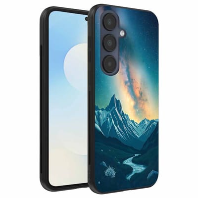 Geschikt voor Samsung Galaxy S25 FE Telefoonhoesje met Sterrenhemel Opdruk - TPU Backcover Case With Space And Milkyway Design - Smartphonica geschikt voor Samsung Galaxy S25 FE