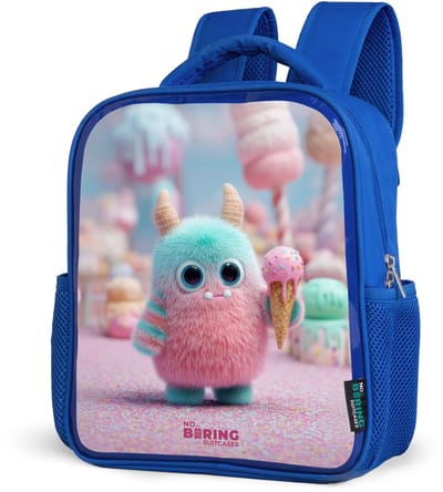 NoBoringSuitcases.com® - Rugzak blauw - Schooltas jongens - Zoet Monstersnoep Avontuur - Kinder rugtas jongen - Boekentas kind - Kinderrugzak voor school - Schoolrugzak