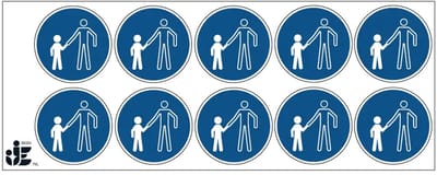 Kinderen moeten begeleid worden gebodssticker - M065 | 5 cm - 10 stuks per vel