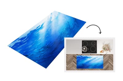 Keukenloper - Loper keuken - Zee - Zon - Blauw - 120x60 cm - Keukenloper vinyl