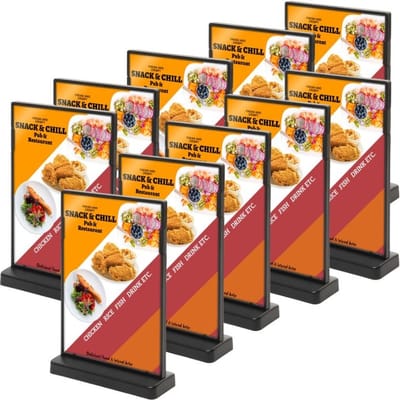 10 pack T Menukaarthouder A6 formaat staand Menuhouder acryl T standaard acryl kaarthouder | menustandaard A6 Folderstandaard Folderhouder