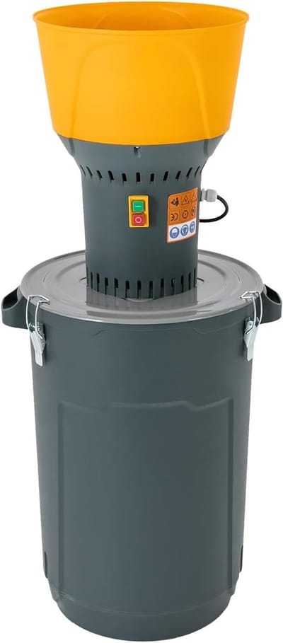 Elektrische Graanmolen 1300 W met 5 Zeven - 60L Capaciteit voor Huishoudens, Keukens en Verwerkingsbedrijven
