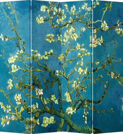 Fine Asianliving Kamerscherm Scheidingswand B160xH180cm 4 Panelen Van Gogh Amandelbloesem