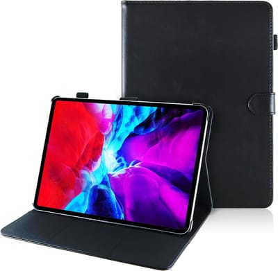 Dasaja leren hoes / case zwart geschikt voor iPad 10.9 (2022) / iPad 11 (2025)