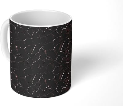 Mok - Koffiemok - Mozaïek - Tegel - Bordeauxrood - Mokken - 350 ML - Beker - Koffiemokken - Theemok