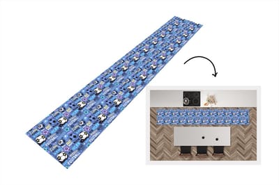 Keukenloper - Loper keuken - Patronen - Voetbal - Blauw - 300x50 cm - Keukenloper vinyl