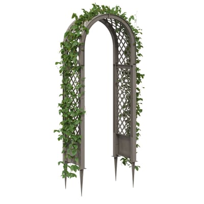 vidaXL - Rozenboog - met - Spikes - Grijs - 97 - x - 43 - x - 218 - cm - PP