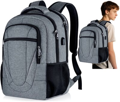 REDOM Laptop Rugzak / Backpack 17,3 Inch van Oxford stof - Waterdicht met USB-poort en Anti-diefstal - Grote Capaciteit voor Werk, School en Reizen - Zwart