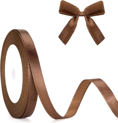 Satin Lint in Koffiebruin, 10 mm x 22 m voor Cadeauverpakking, Decoraties en Feestjes