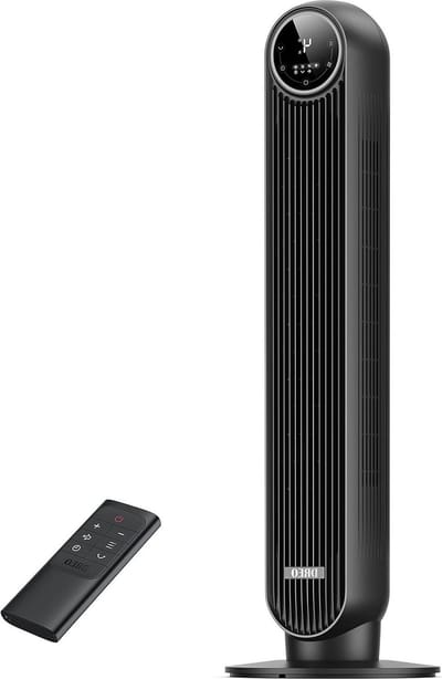 Nomad One Tower Fan - Stille koelventilator met afstandsbediening - 28dB, 7.3m/s - 90° oscillatie - 4 snelheden - Zwart