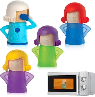 Stoomreiniger Set - Magnetron Reiniger - Keuken Schoonmaken - Schattig Ontwerp - 4 Stuks - Blauw Paars Groen