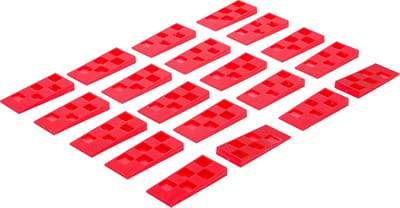Montagewiggen Set - Universele Wiggen - Loodrecht Uitlijnen - Geprofileerd Oppervlak - 20 Delig - Rood