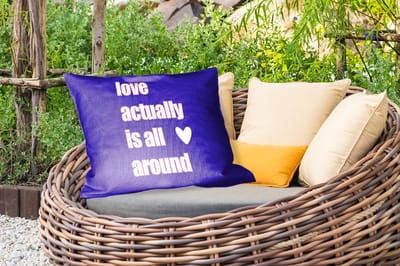 Buitenkussens - Tekst - Valentijn - Love - Blauw - 60x40 cm - Weerbestendig
