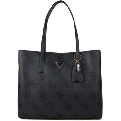 GUESS schoudertas Meridian II Girlfriend Tote Bag Coal Logo donkergrijs