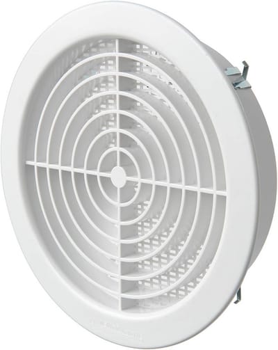 Ventilatie rooster - Afvoer rooster - Luchtstroom verbeteren - Met muggennet - Diameter 160 cm - Wit