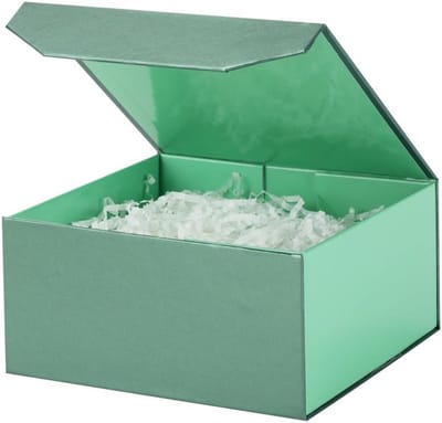 Luxe Groene Magnetische Geschenkdoos (15x6x7 Inch) met Crinkle Opvulling voor Cadeaus
