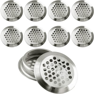 Dailygoods - 10 Stuks Ronde Ventilatieopeningen van Roestvrij Staal