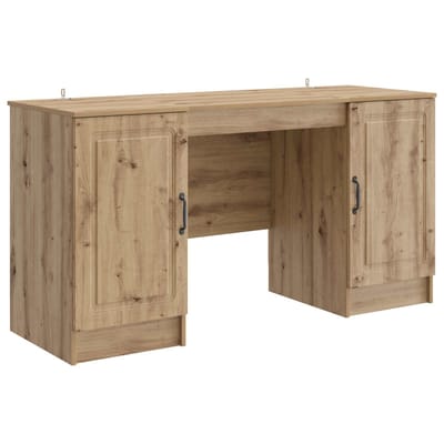 vidaXL - Bureau - Artisanaal - eiken - 142,5 - x - 50 - x - 75 - cm - Bewerkt - hout
