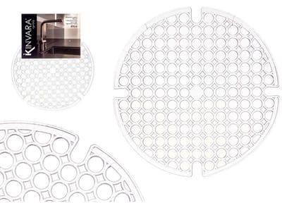 Kinvara Gootsteenmat - Rond 29 cm - Transparant - Spoelbakmat - Spoelmat - Spoelbakbescherming - Spatbescherming