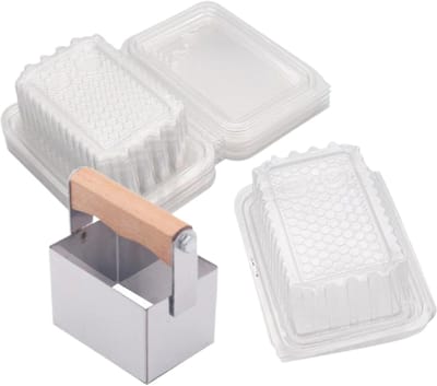Honing snijder - Bijenteelt gereedschap - Honing oogsten - Roestvrij staal - 10 plastic dozen - Zilverkleurig