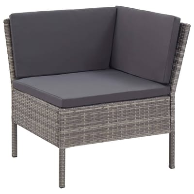 vidaXL - 6-delige - Loungeset - met - kussens - poly - rattan - grijs