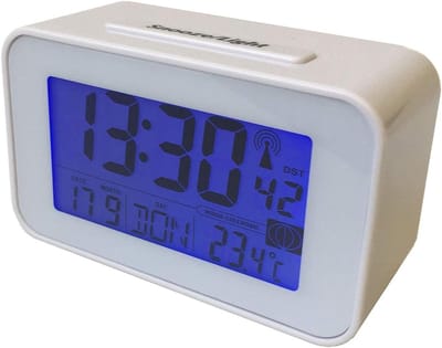 Radiogestuurde Klok - Digitale Wekker - Tijd & Temperatuur - Automatische Tijdinstelling - 12 x 7 cm - Wit