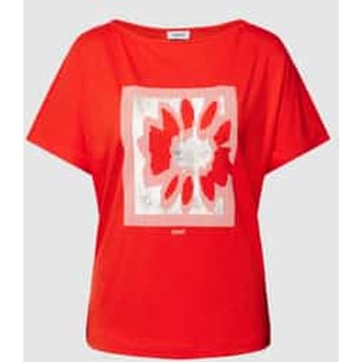 T-shirt met motief- en labelprint