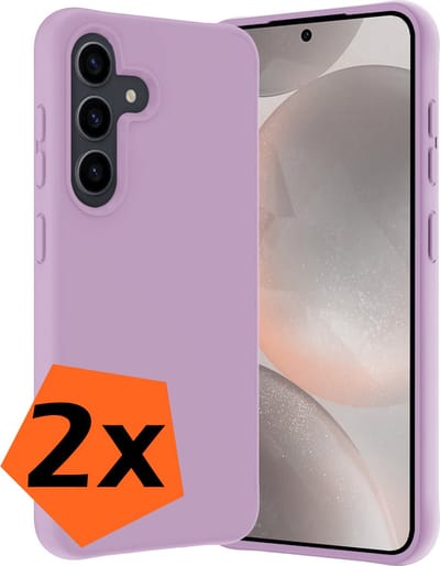 Hoes - 2 Stuks - Geschikt voor Samsung Galaxy S24 - Sterk & Shockproof - Case Siliconen - Back Cover - Telefoon Hoes - Lila