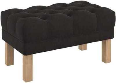 Zitbankje Velvet - Voetenbankje Poef - Extra Zitplaats - Vlekbestendige Stof - 80 cm breed - Donkerbruin