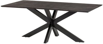 Eettafel Aletta 180 cm verjongde rand mangohout - Zwart