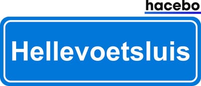 Hacebo - Plaatsnaam Sticker - 29x10 CM - Hellevoetsluis sticker - Verkeersborden sticker - grappige cadeaus - Hellevoetsluis