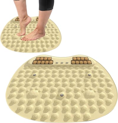 Voetmassagemat - Staande mat - Voetontspanning thuis - Verhoogt energieniveau - 50 x 50 cm - Grijs