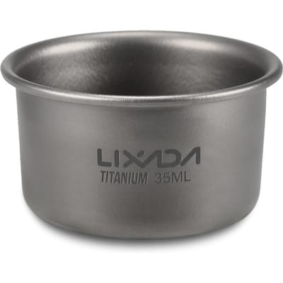 Lixada 35ml Mini Titanium Theekopje Thuis Kantoor Buiten Kamperen Wandelen Koffie 1 pcs gray