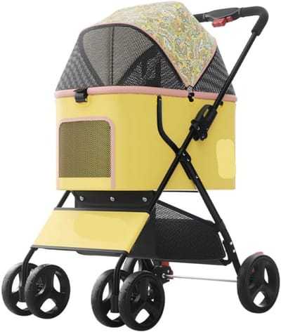 Huisdier Wandelwagen - Reisdrager Huisdier - Comfortabel Reizen - Opvouwbaar Ontwerp - Draagt tot 15kg - A
