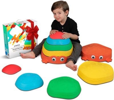 Quvo® Stapelstenen - Stapelstein -Stapelstenen Kinderen - Rivierstenen - Stapelstein Balanceer - Meerkleurig - 26cm x 34cm x 41cm