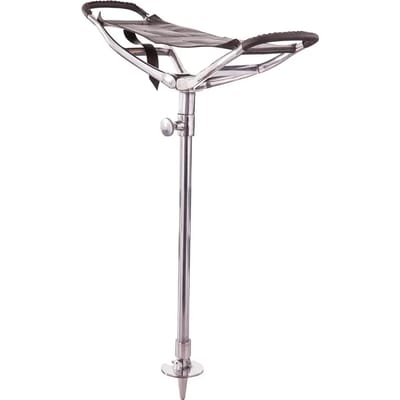 Premiere - Zitstok - Verstelbaar tot 70 cm - Leren Zitting - Zwart