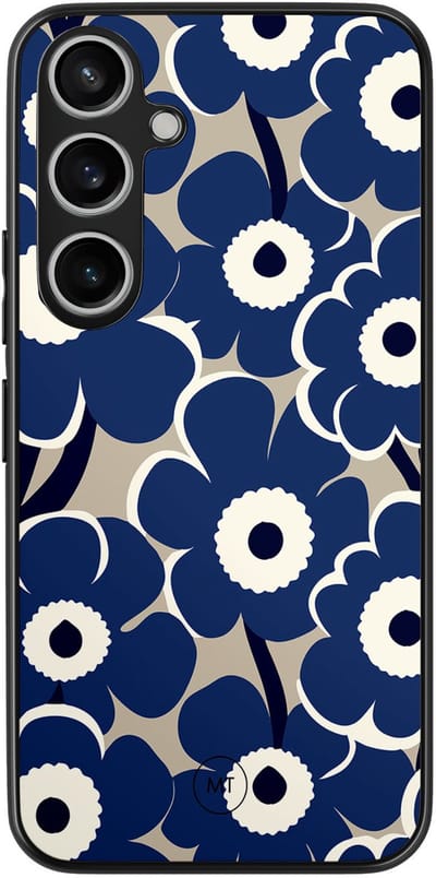 Hoesje geschikt voor Samsung Galaxy A55 - Abstract bloom - TPU Hard Case Backcover - Blauw - Mooie Telefoonhoesjes