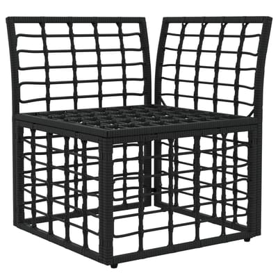 vidaXL - Modulair - Buitenkant - Hoekbank - Eenheid - Zwart - poly - rattan