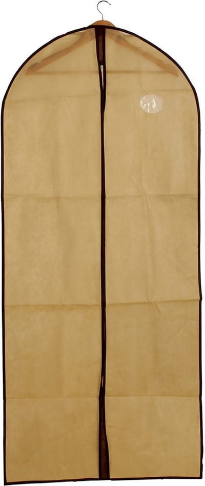 Beige kledinghoes 60 x 137 cm met kijkvenster - Kledingkastbenodigdheden - Kleding opbergen - Colberts/jasjes/pakken opbergen - Kledinghoezen groot