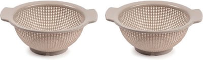 Plasticforte Vergiet - Set van 2x stuks - kunststof - zeep - D23 x H10 cm - taupe