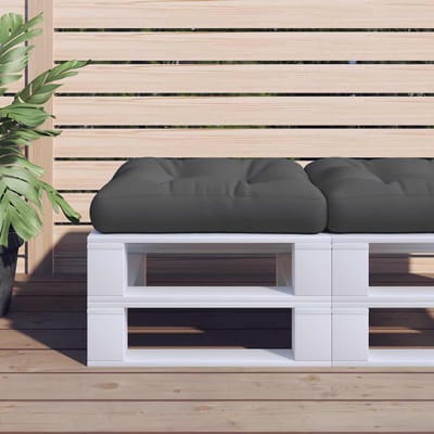 vidaXL - Palletkussen - 50x50x12 - cm - stof - zwart