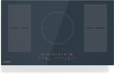 Klarstein Delicatessa 90 Flex Inductiekookplaat – 5-zones inbouwkookplaat, 9.500 W met Thermoboost, Flexzone, Sensecontrol, timer en kinderslot, Glaskeramiek antraciet, 90 cm design