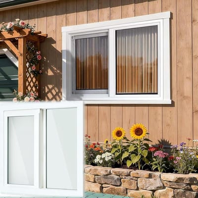 Schuifdeur Raam - Ventilatie Venster - Ruimte Verbeteren - Aanpasbaar Gehard Glas - 737x432 cm - Wit